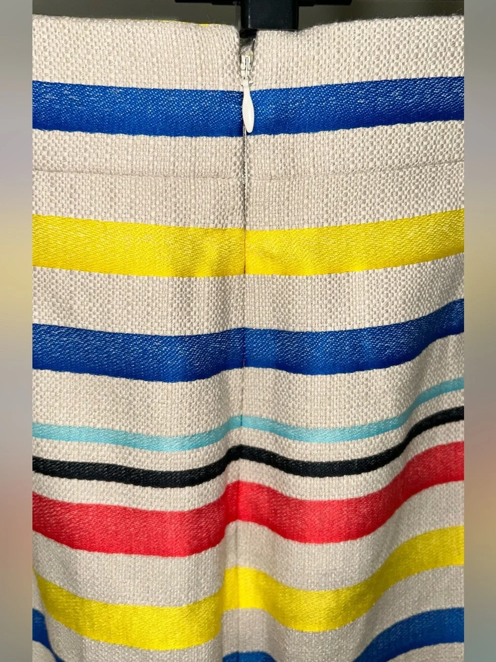 J. Crew Multicolor Striped Pencil Skirt - Cream, Blue, Yellow, Red